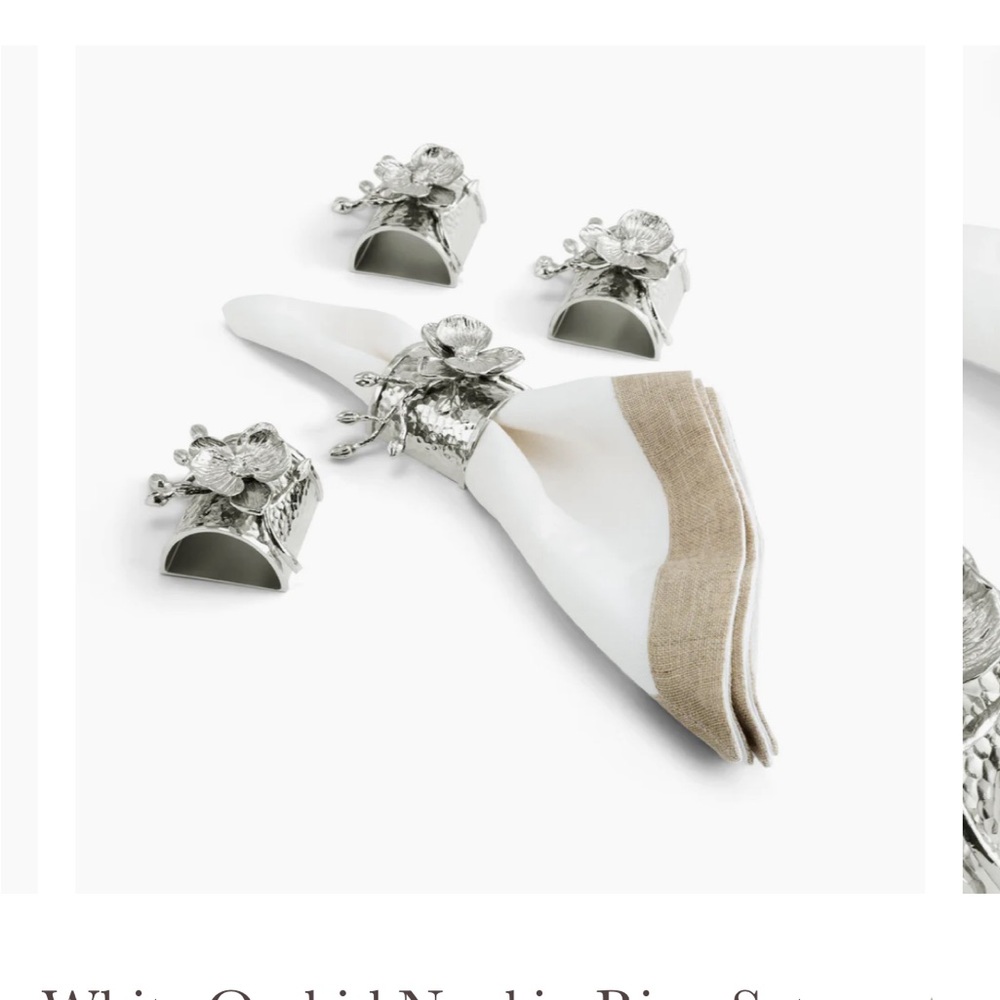 Michael Aram Silver Orchid Napkin Rings
